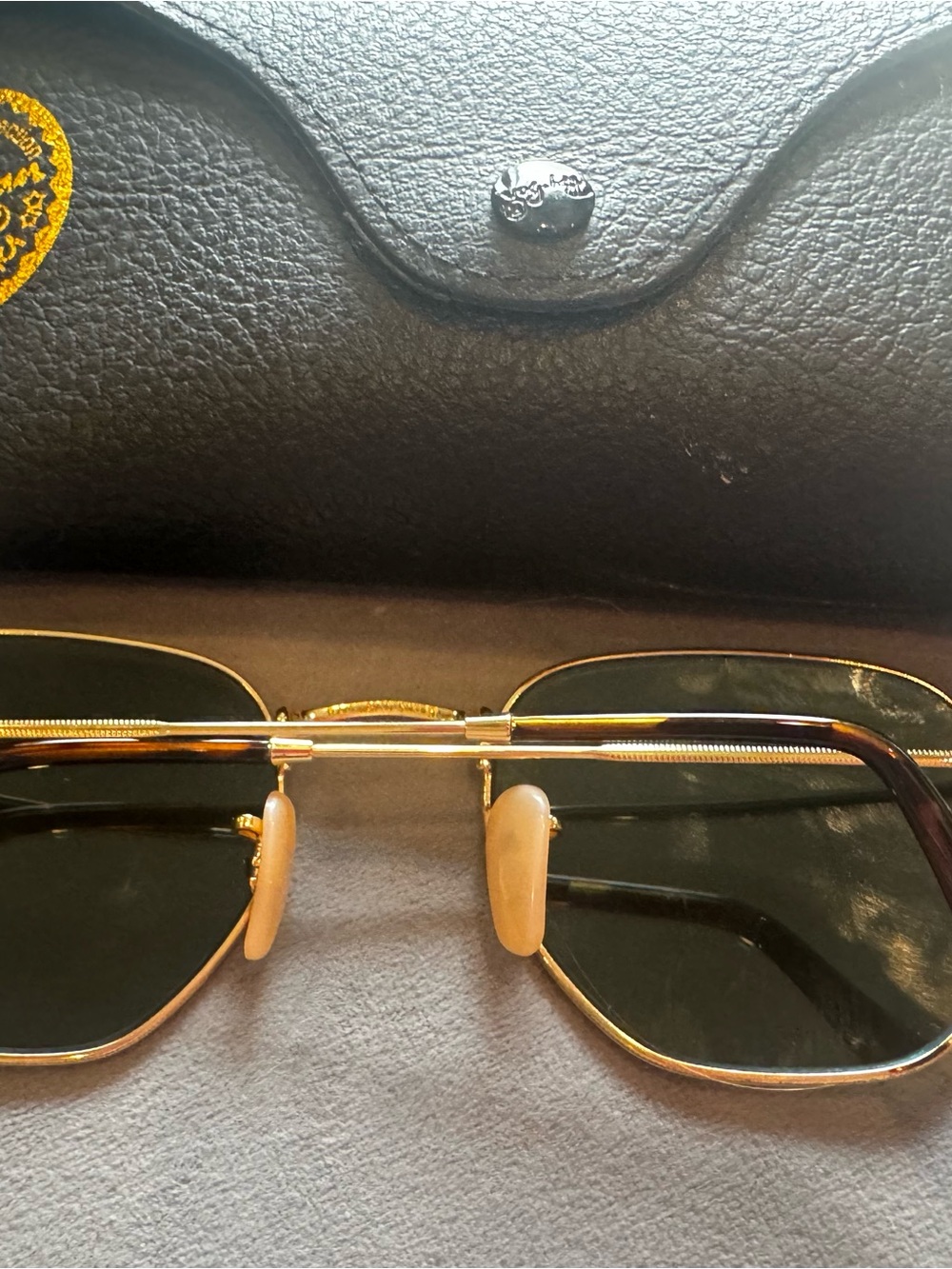 Ray-Ban Gold Frame Blue Lens Sunglasses for Women - Picture 2 of 4